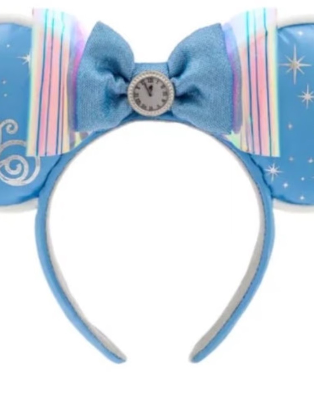 Cinderella mouse ears with Clock and iridescent Bow